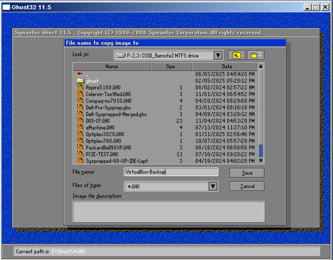 Ghost save location dialog