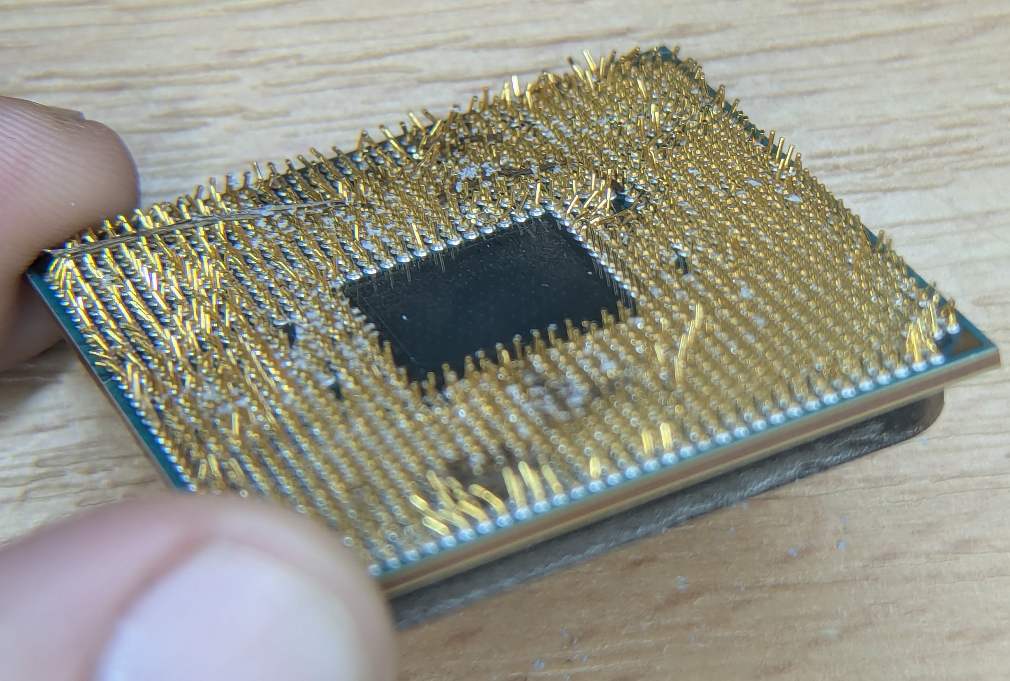 CPU with bent pins