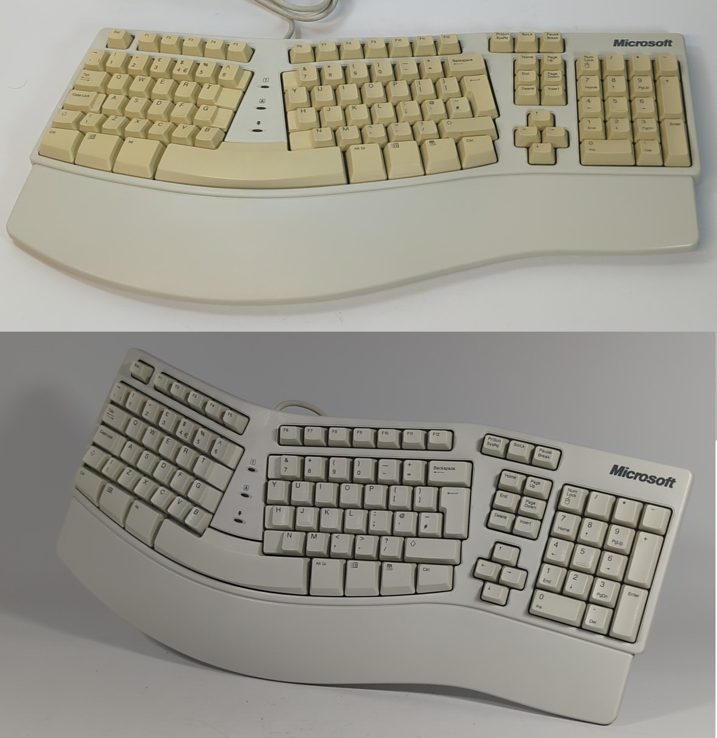 Microsoft keyboard before and after