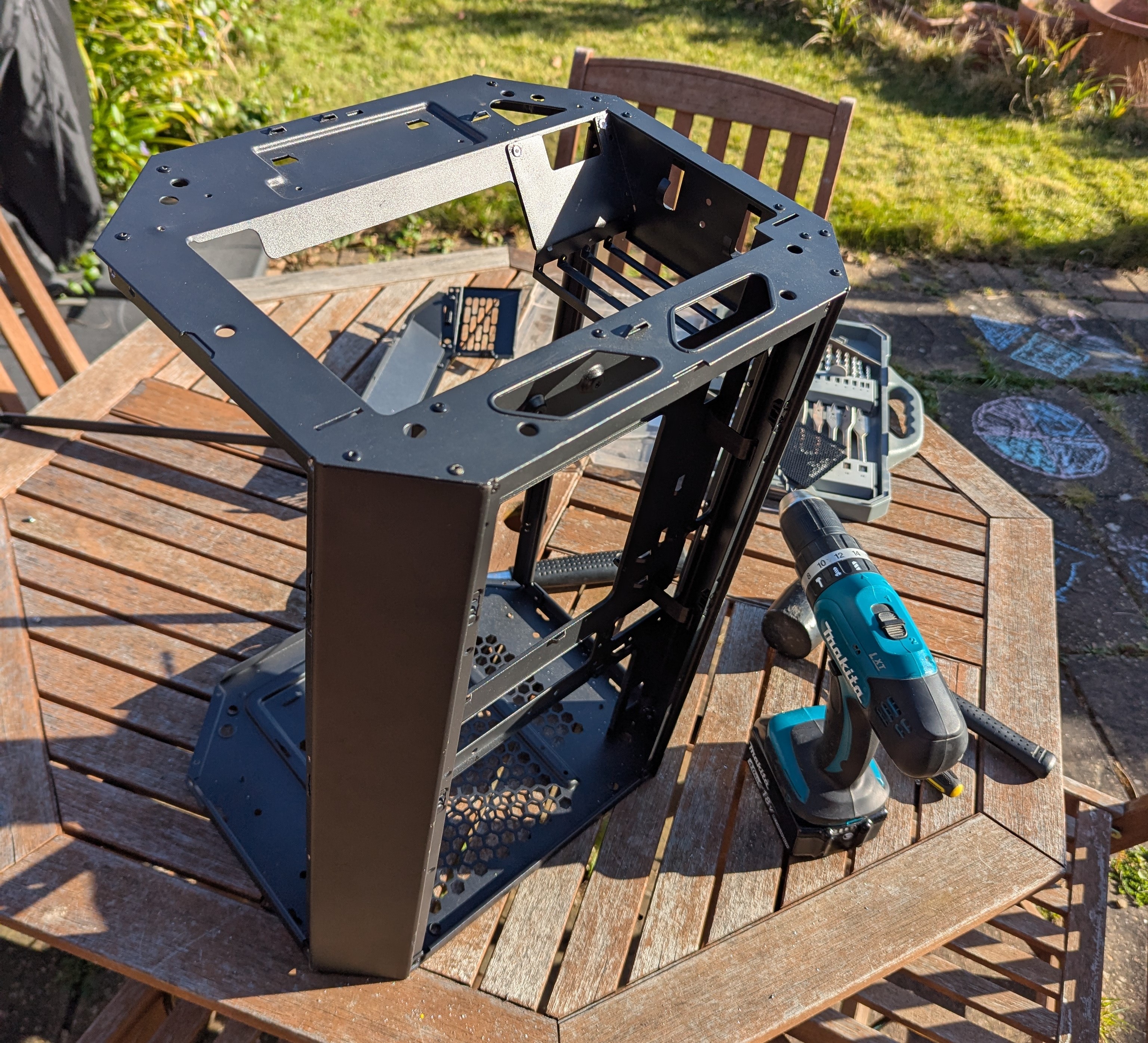 Drilling out the rivets in my garden